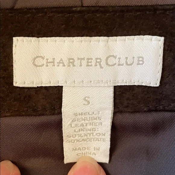 Charter Club Dark Brown Suede Jacket - Picture 3 of 7